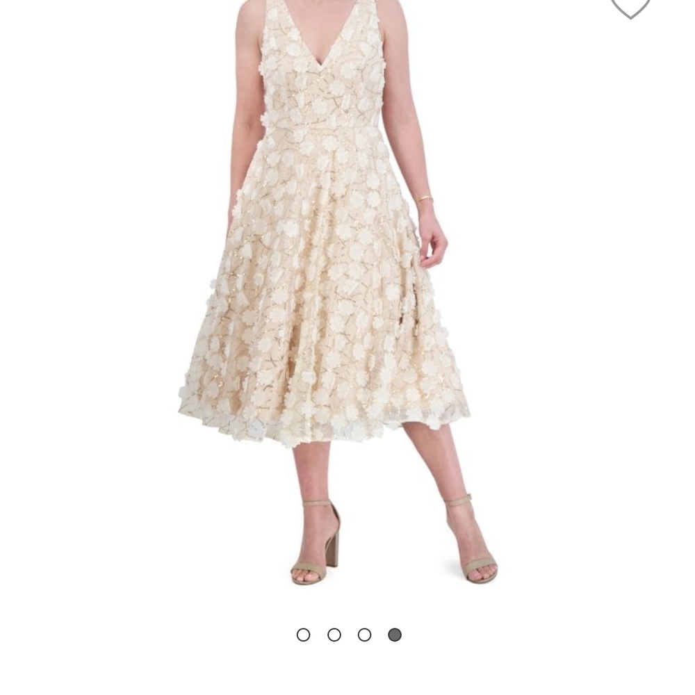 Eliza J Sequin 3D Floral Midi Dress